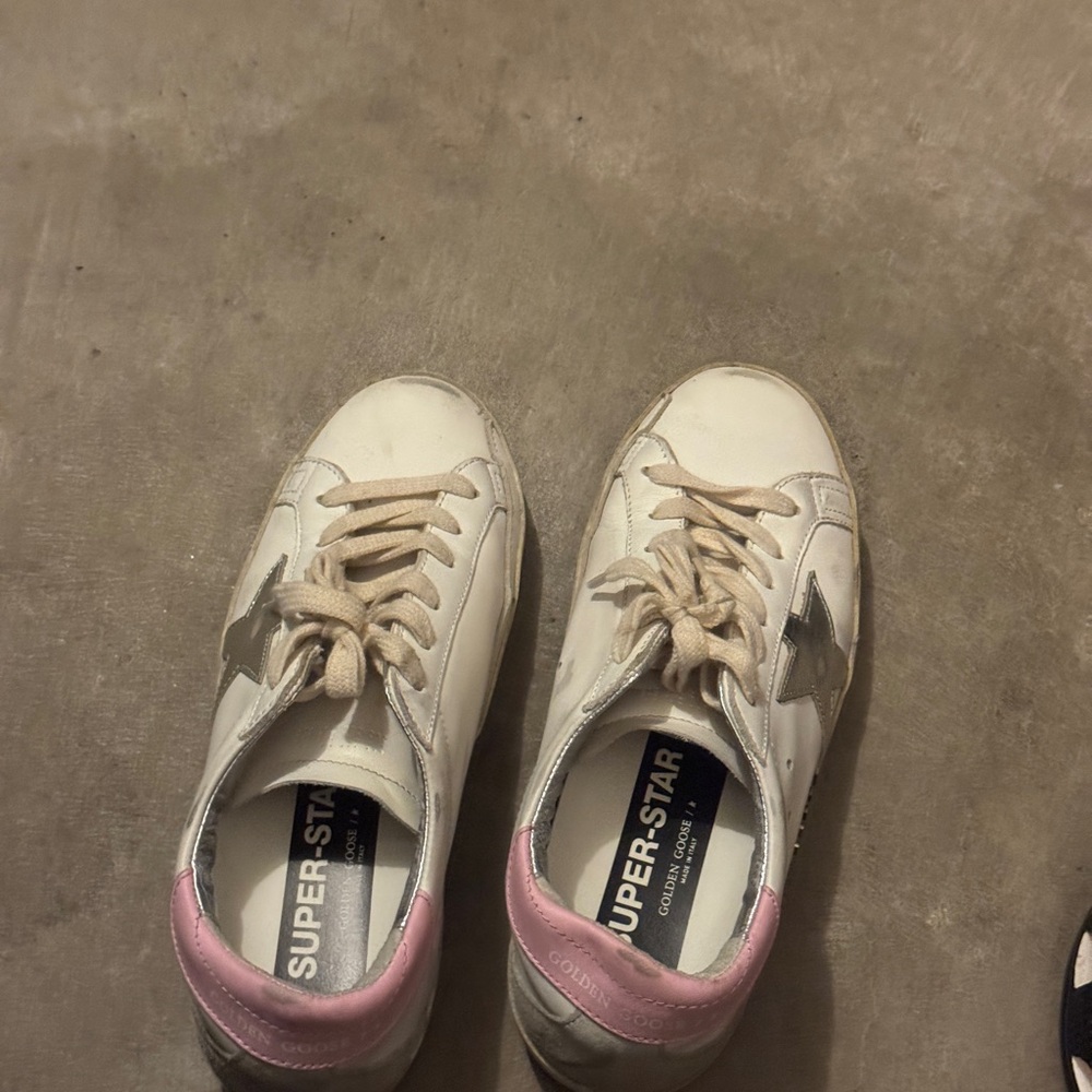 Golden Goose White and Pink Star Sneakers - Picture 2 of 2